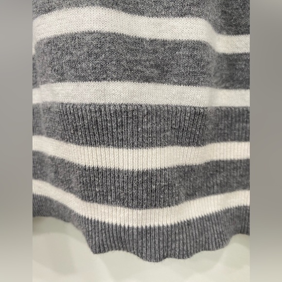 Vince Cotton Henley Long Sleeve Sweater Ivory/ Heathered Grey size L - Picture 5 of 10